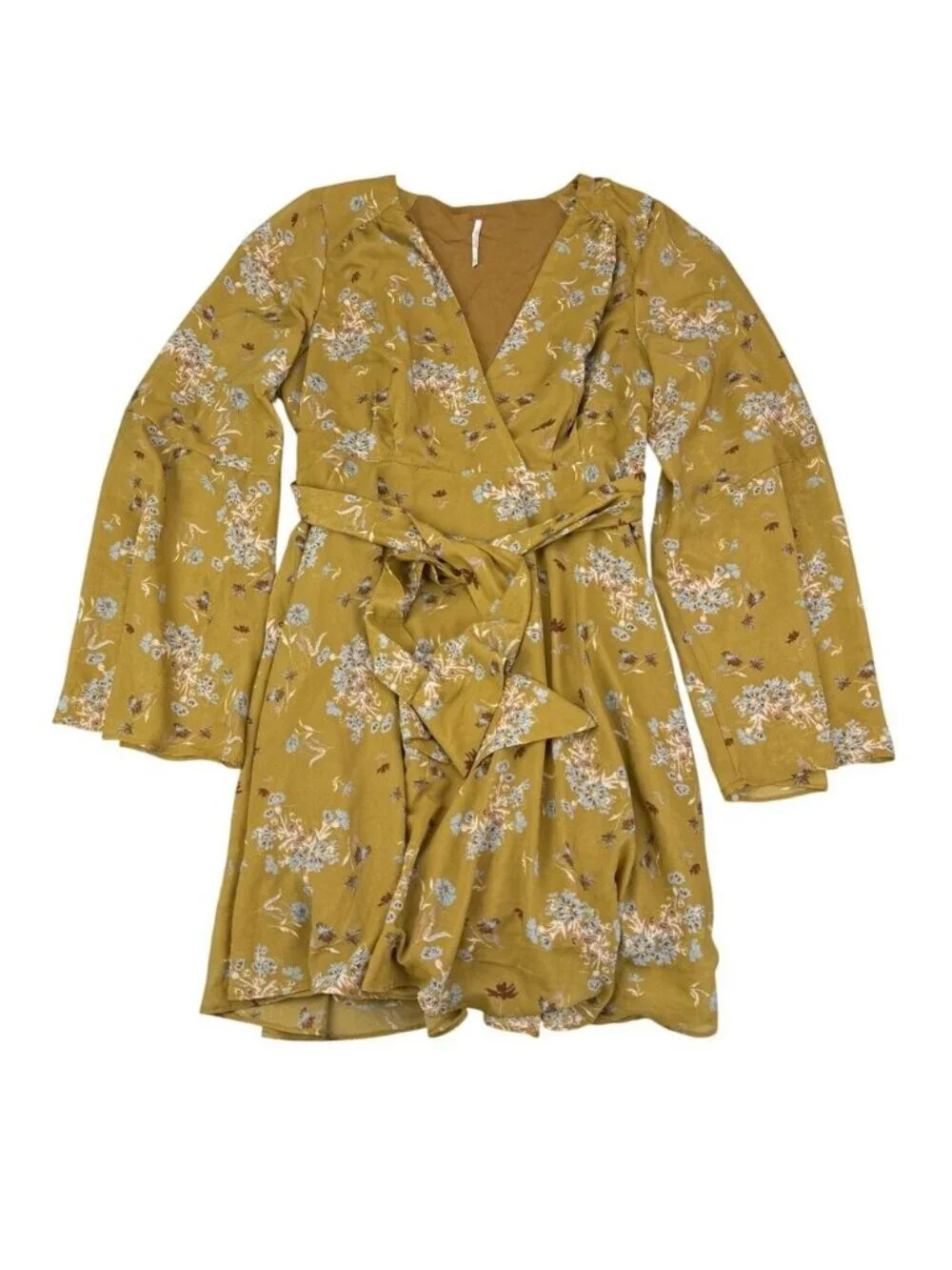 Free People Lilou Wrap Dress Toffee Combo